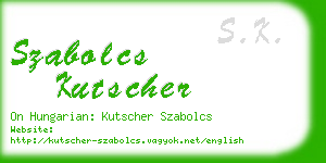 szabolcs kutscher business card